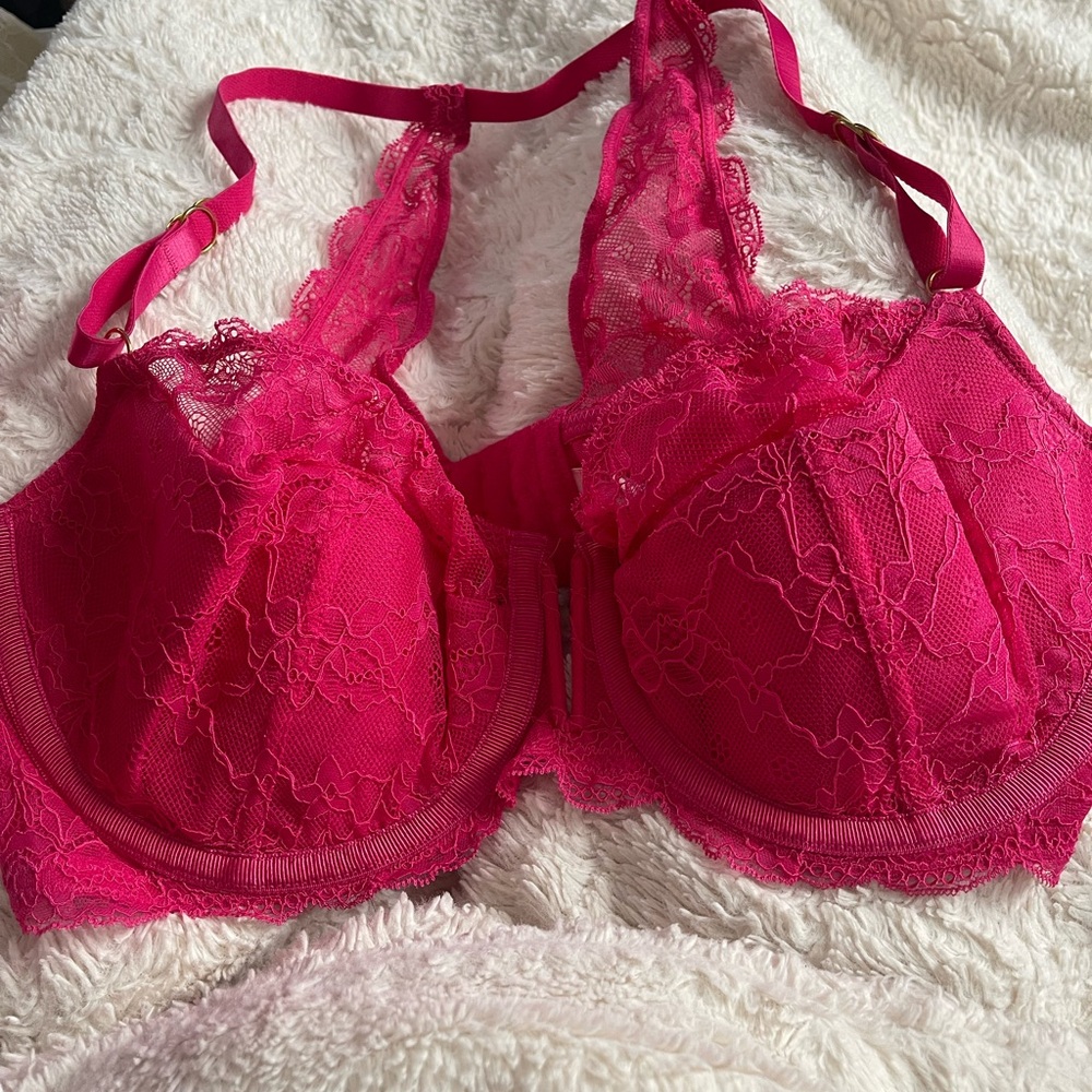 Cacique Fuchsia Lace Bralette